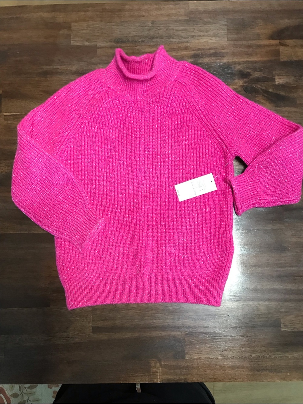Old Navy Toddler 2T Sparkly Bright Pink,Sweater Super Soft Mock Neck